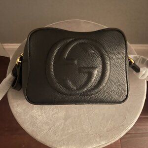 Authentic Gucci Soho Disco Leather Black Small Crossbody Bag